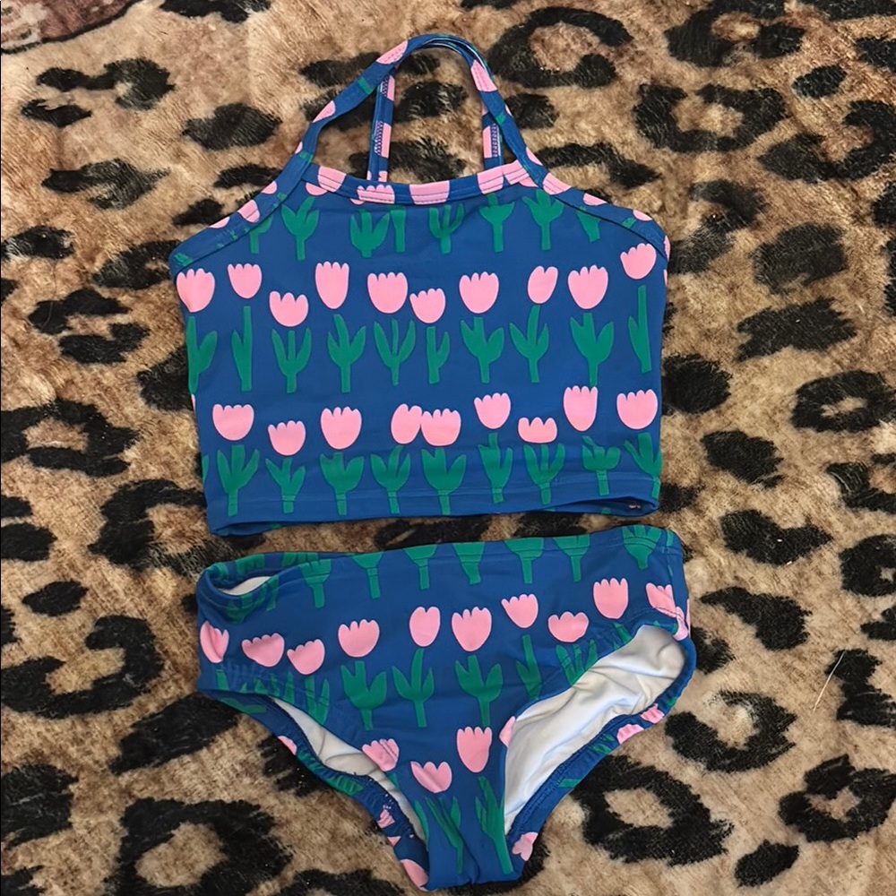 Hanna Andersson Blue and Pink Tulip Kids Bikini